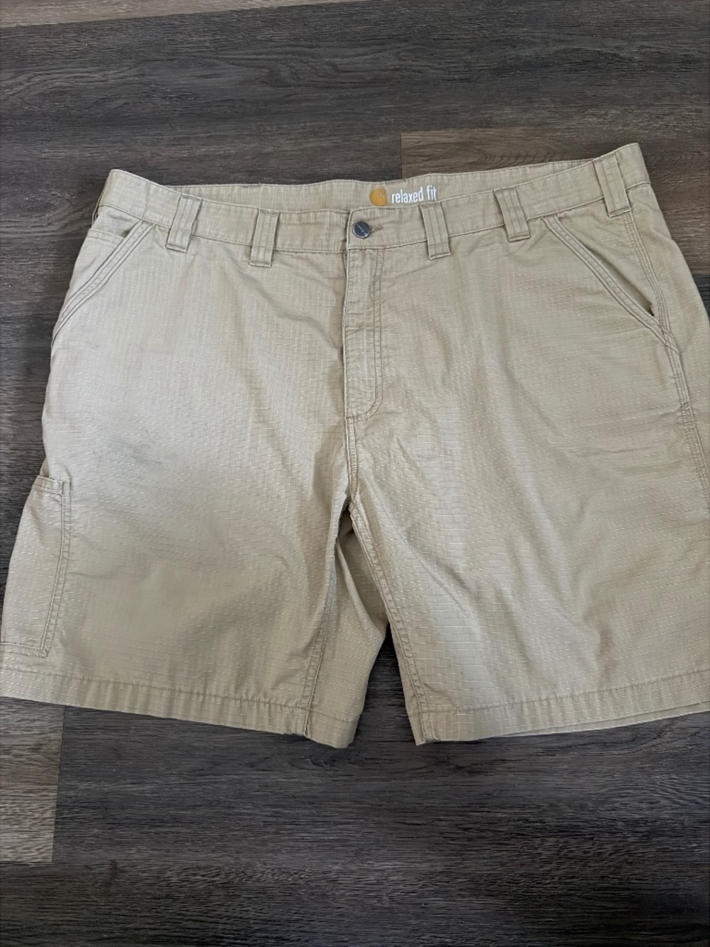Carhartt Force relaxed fit work shorts men's size 44 beige tan pockets